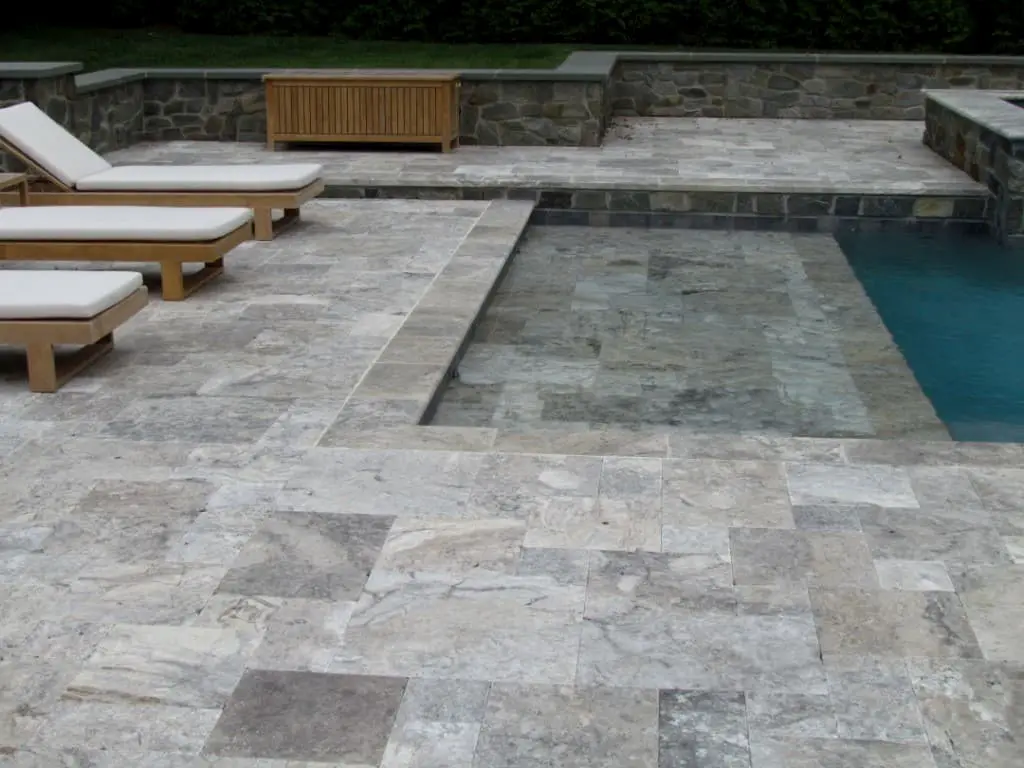 Travertine in Silver - Travertine Pavers: A Fancy Look For Your Pool Deck